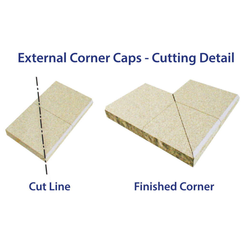 Finished Corner Cut Line External Corner Caps Cutting Detail Retaining Wall DIY